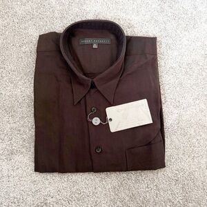 Robert Barakett Chocolate Brown Button Down Shirt